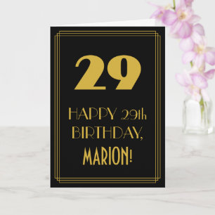 Cartão Aniversário de 29 anos – Visual Inspirado em Art D