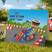 Aniversário de 2 anos do Filho Corrida de Dinossau