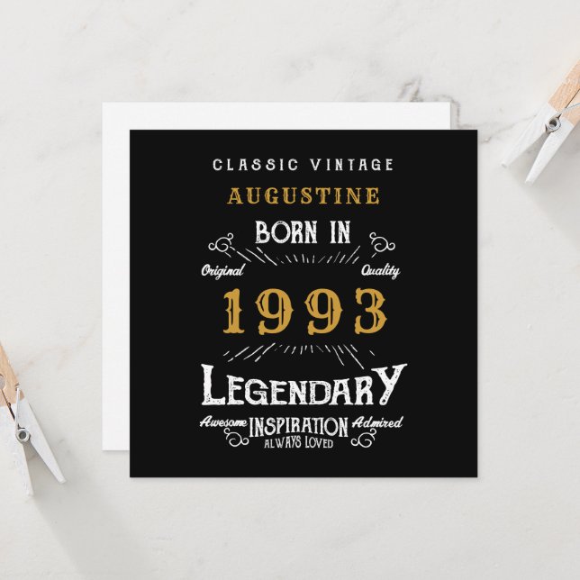 Cartão aniversário de 30 anos 1993 Placa de saudação Dour (Frente/Verso In Situ)