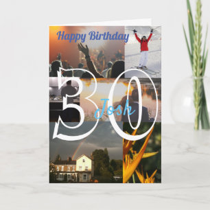 Cartão aniversário de 30 anos de Carregamento Personaliz