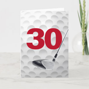 Cartão aniversário de 30 anos Golf Ball Design