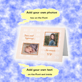 Cartão aniversário de 30 anos suas fotos e texto