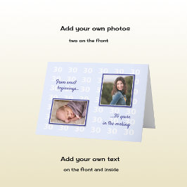 Cartão aniversário de 30 anos suas fotos e texto