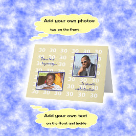 Cartão aniversário de 30 anos suas fotos e texto