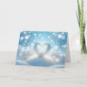 Cartão Aniversário de 30 anos Winter Heart