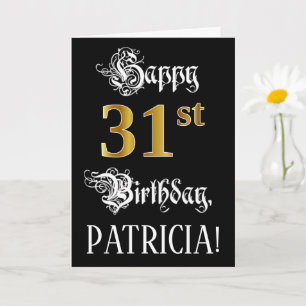 Cartão Aniversário de 31 anos — Script sofisticado; Aparê