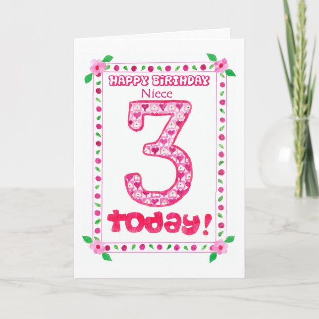 Cartão aniversário de 3 anos Card para um sobrinho (Frente)