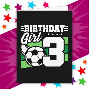 Cartão aniversário de 3 anos De Festa De Futebol De 3 Ano
