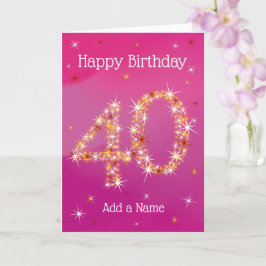 Cartão aniversário de 40 anos - 40 anos - Números das est