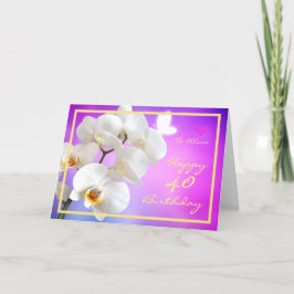 Cartão aniversário de 40 anos Alicia Orquídeas Quadro de 