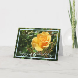 Cartão aniversário de 40 anos Angela Amarelo Rose Elegant
