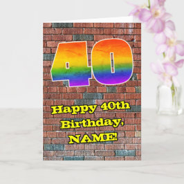 Cartão aniversário de 40 anos: Arco-Íris 40 inspirado no