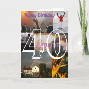 Cartão Aniversário de 40 anos de Carregamento de Fotograf
