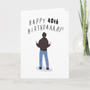 Cartão aniversário de 40 anos de dias felizes do Fonz leg