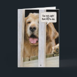 Cartão aniversário de 40 anos de Ouro para<br><div class="desc">O Ouro do Retriever cão a espreitar através de uma grade de madeira por desejar a alguém um aniversário de 40 anos.
O texto é editável.</div>