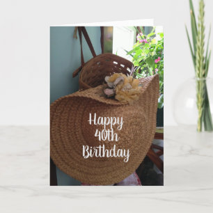 Cartão **aniversário de 40 anos** DESEJA UMA BELA CARTA W