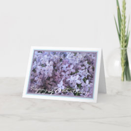 Cartão aniversário de 40 anos Donna Lilacs Spring Flowers