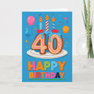 Cartão Aniversário de 40 anos feliz