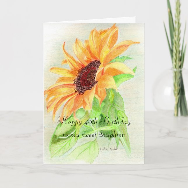 Cartão Aniversário de 40 anos feliz (Frente)