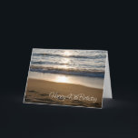 Cartão aniversário de 40 anos Feliz de Praia Sunset<br><div class="desc">Feliz cartão de aniversário de 40 anos com uma fotografia das ondas na praia no pôr do sol e verso atencioso.</div>