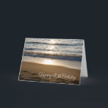 Cartão aniversário de 40 anos Feliz de Praia Sunset<br><div class="desc">Feliz cartão de aniversário de 40 anos com uma fotografia das ondas na praia no pôr do sol e verso atencioso.</div>