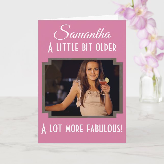 Cartão aniversário de 40 anos Muito mais Fabulosa Foto Ro (Orquídea)