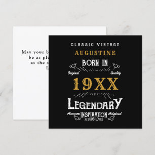Cartão Aniversário de 40 anos personalizado preto-e-preto