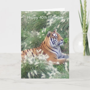 Cartão Aniversário de 40 anos personalizado Tiger