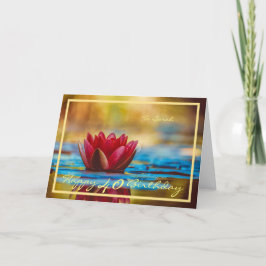 Cartão aniversário de 40 anos Sarah Water Lily Elegant Fr
