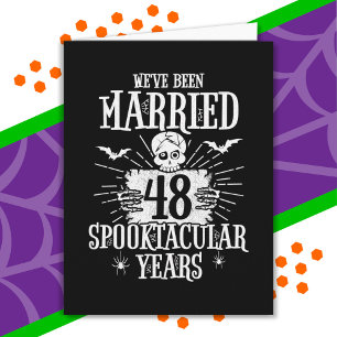 Cartão Aniversário de 48 anos de casamento Halloween Spoo