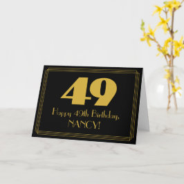 Cartão Aniversário de 49 anos: Visual Inspirado em Art Dé