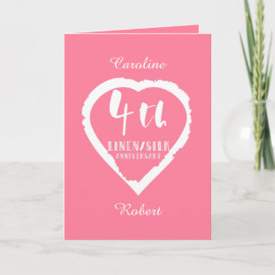 Cartão Aniversário de 4 anos de Casamento Linen Slik