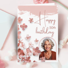 Aniversário de 50 anos com Flor de Brilho Rosa Flo