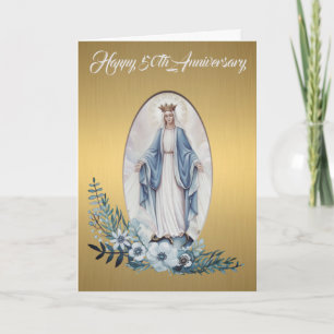 Cartão Aniversário de 50 anos de casamento   Virgem Maria