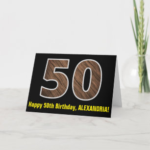 Cartão Aniversário de 50 anos: Nome + Padrão de "50" em i