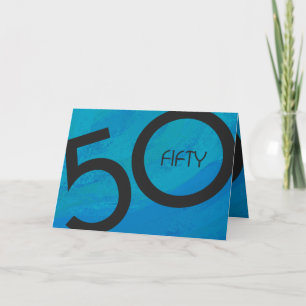 Cartão Aniversário de 50 Década Azul