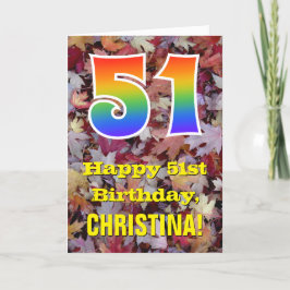 Cartão Aniversário de 511 ruas; Folhas Russas de outono;