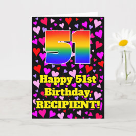 Cartão Aniversário de 51ruas: Padrões de Corações Adoráve