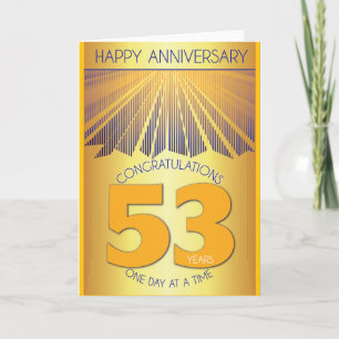 Cartão Aniversário de 53 Anos de Abstinência Golden Ray