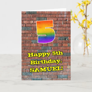 Cartão Aniversário de 5: Arco-Íris 5 inspirado em Grafi