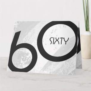 Cartão Aniversário de 60 Décadas Branco