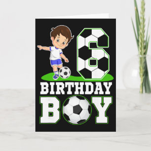 Cartão Aniversário de 6 anos de futebol Aniversário de me