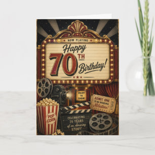 Cartão Aniversário de 70 anos Vintage
