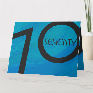 Cartão Aniversário de 70 Década Azul