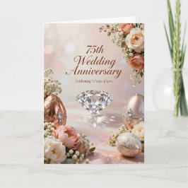 Cartão Aniversário de 75 anos de casamento com Diamante B