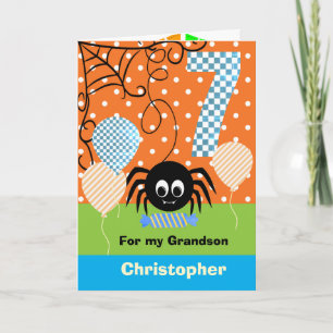 Cartão Aniversário de 7 anos com Halloween para Neto