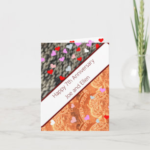 Cartão Aniversário de 7, Lã e Cobre