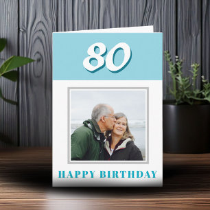 Cartão Aniversário de 80 anos Foto Personalizada