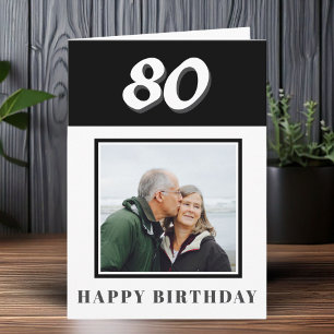 Cartão Aniversário de 80 anos Foto Personalizada