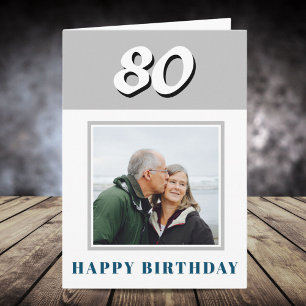 Cartão Aniversário de 80 anos Foto Personalizada